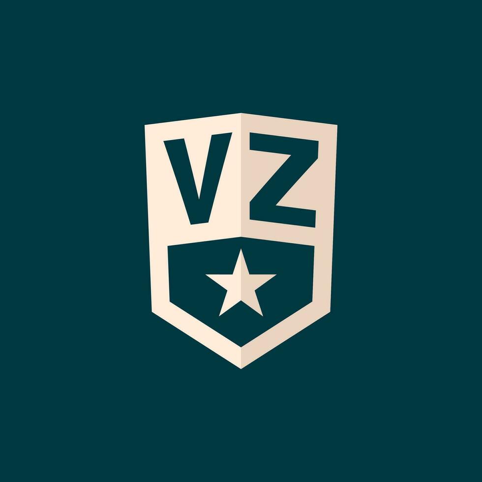 Initiale vz Logo Star Schild Symbol mit einfach Design vektor