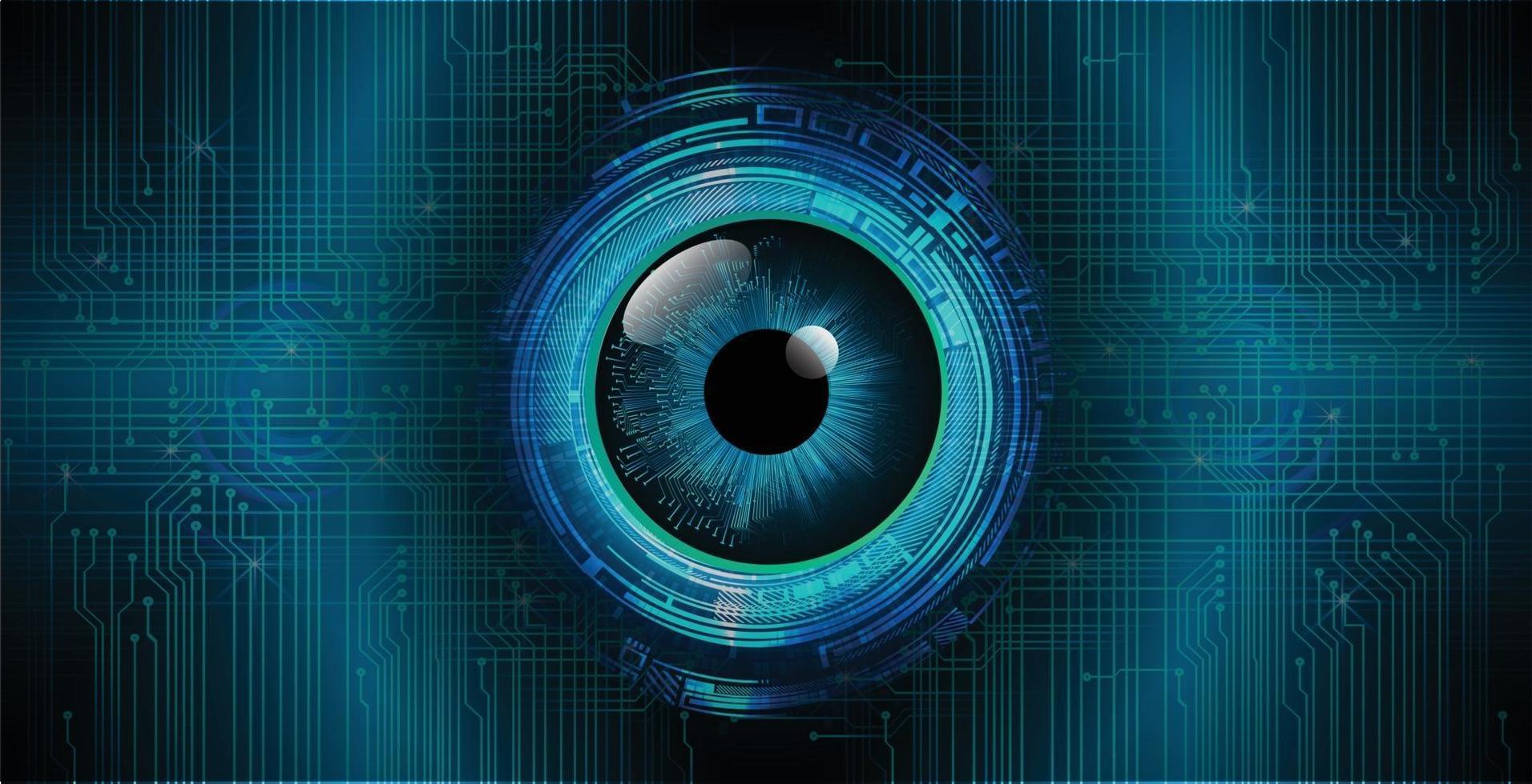 Hintergrund des zukünftigen Technologiekonzepts der Augen-Cyber-Schaltung vektor