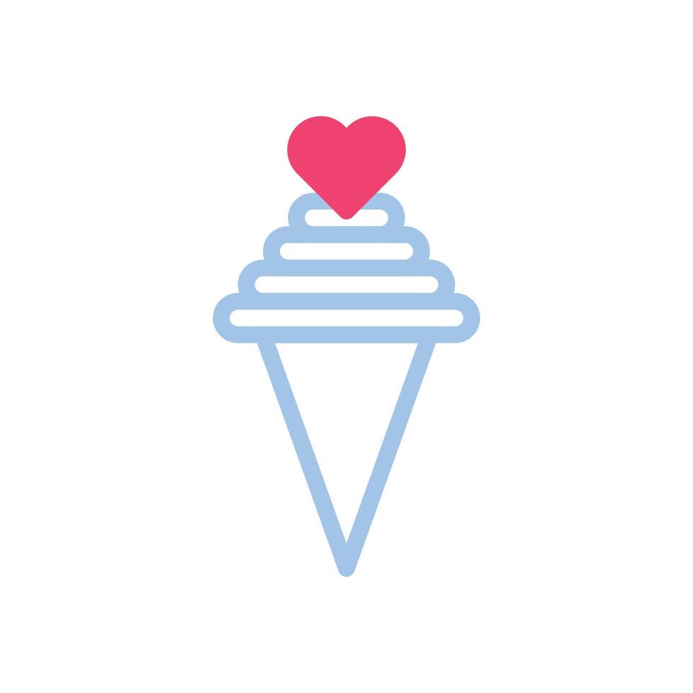 Eis Sahne Liebe Symbol Duotone Blau Rosa Stil Valentinstag Illustration Symbol perfekt. vektor