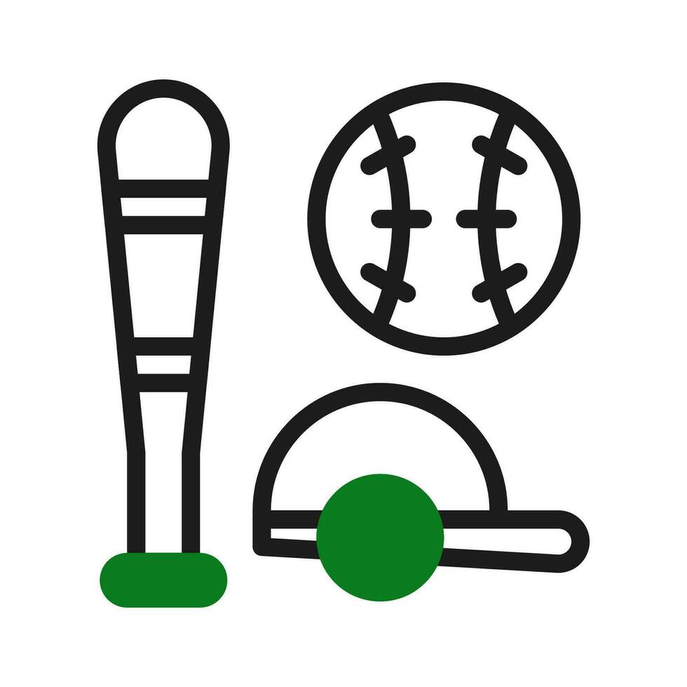 baseboll ikon duotone grön svart Färg sport symbol illustration. vektor