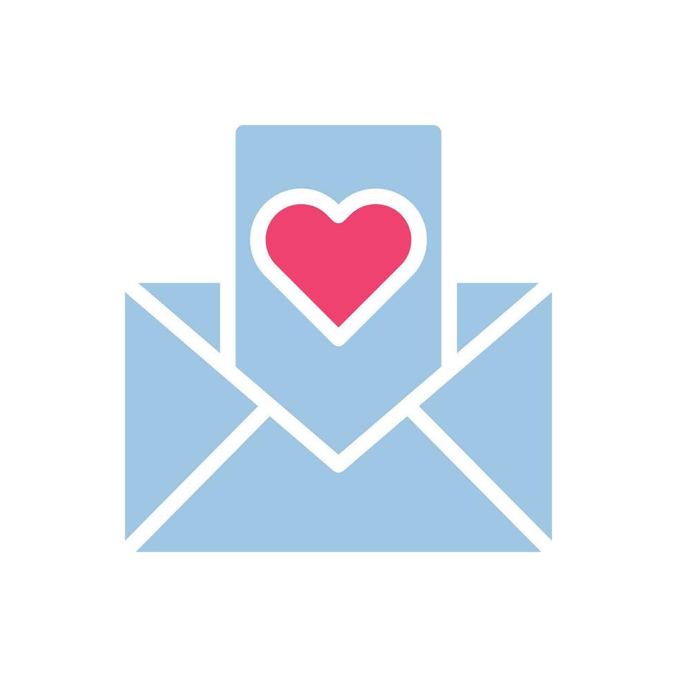 massage kärlek ikon fast blå rosa stil valentine illustration symbol perfekt. vektor