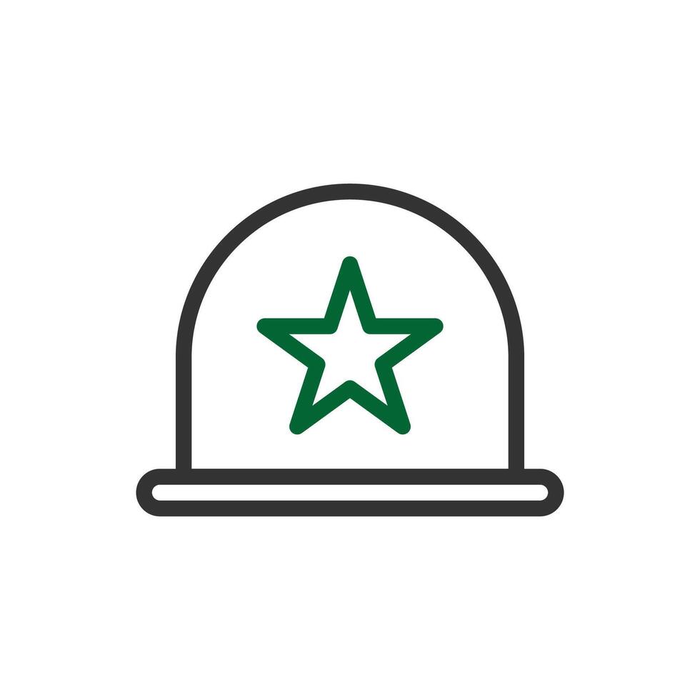 Helm Symbol duocolor grau Grün Farbe Militär- Symbol perfekt. vektor