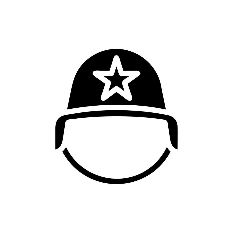 Helm Symbol solide schwarz Farbe Militär- Symbol perfekt. vektor