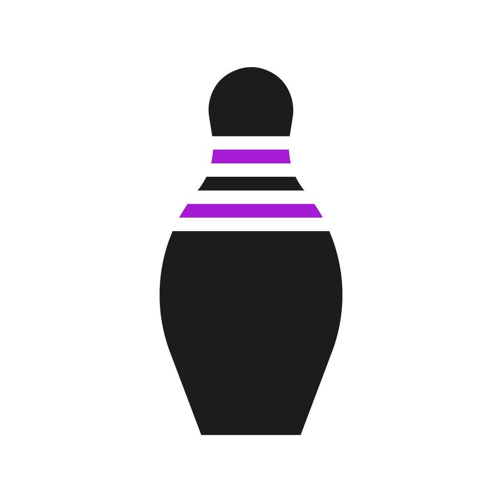 bowling ikon fast lila svart sport symbol illustration. vektor