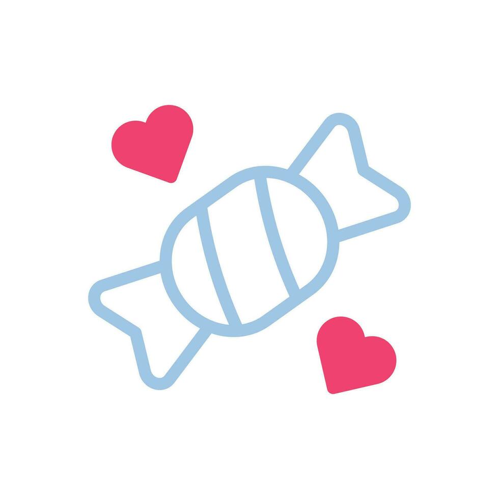 godis kärlek ikon duotone blå rosa stil valentine illustration symbol perfekt. vektor