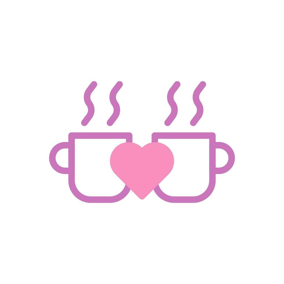 kopp kärlek ikon duotone lila rosa stil valentine illustration symbol perfekt. vektor