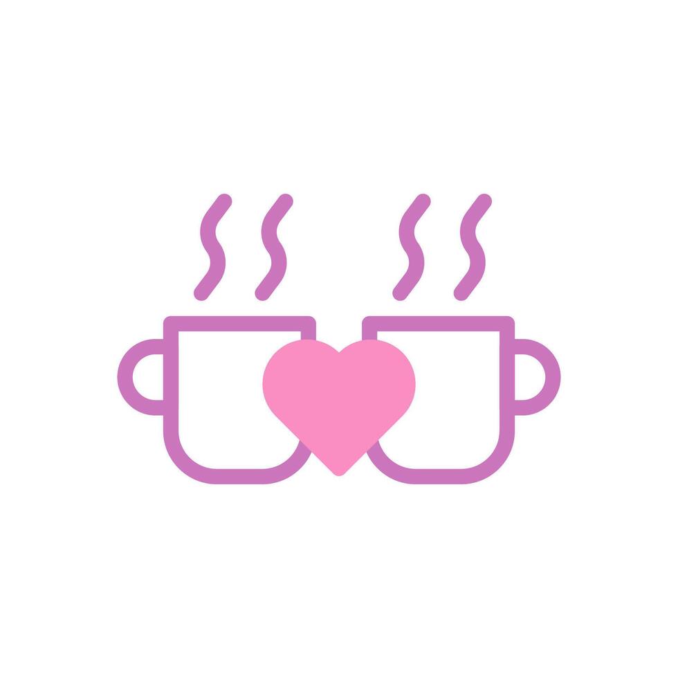 Tasse Liebe Symbol Duotone lila Rosa Stil Valentinstag Illustration Symbol perfekt. vektor