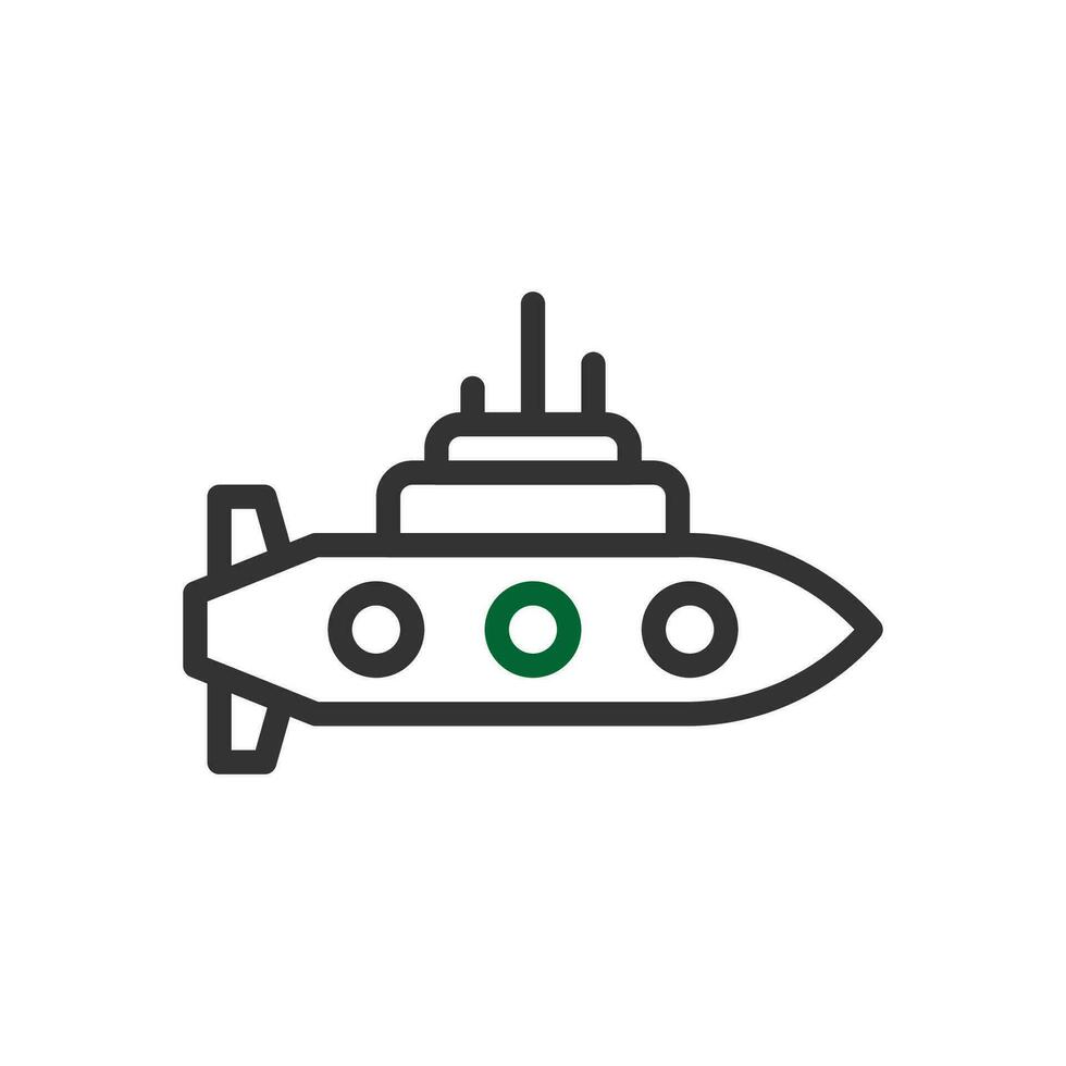 U-Boot Symbol duocolor grau Grün Farbe Militär- Symbol perfekt. vektor