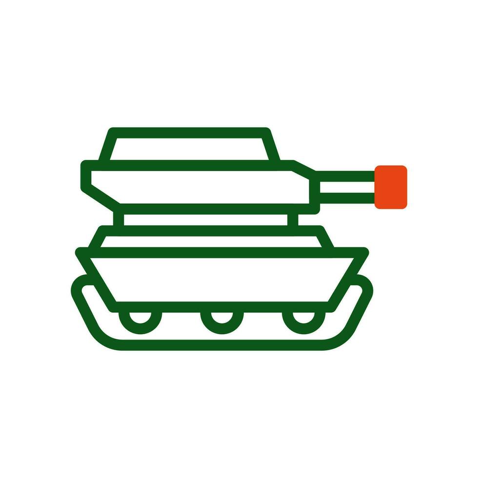tank ikon duotone grön orange Färg militär symbol perfekt. vektor