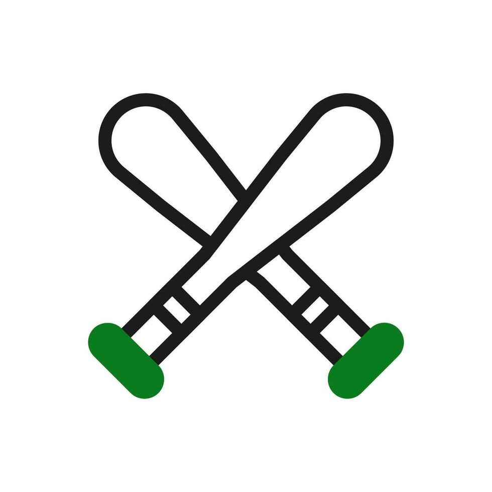 baseboll ikon duotone grön svart Färg sport symbol illustration. vektor