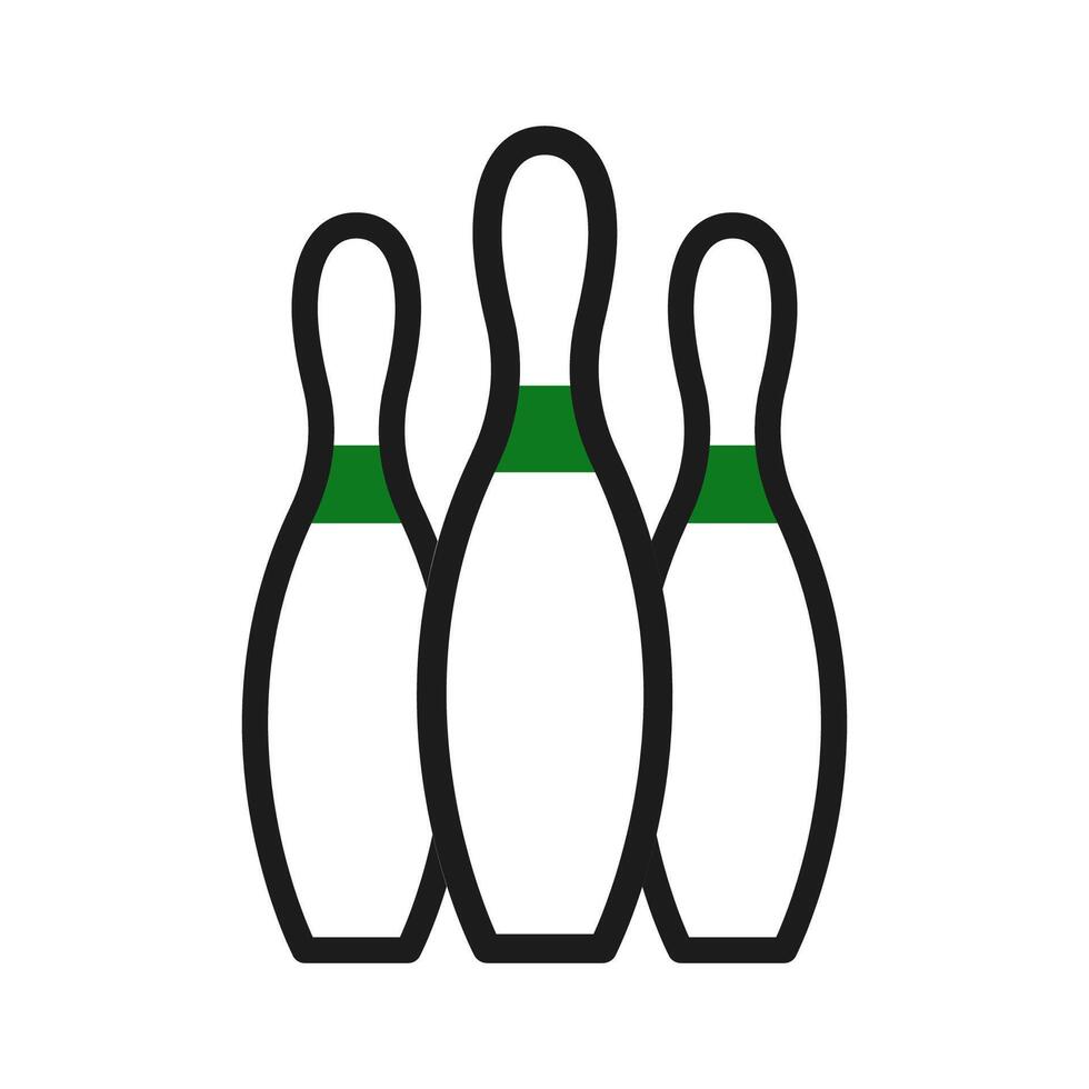 Bowling Symbol Duotone Grün schwarz Farbe Sport Symbol Illustration. vektor