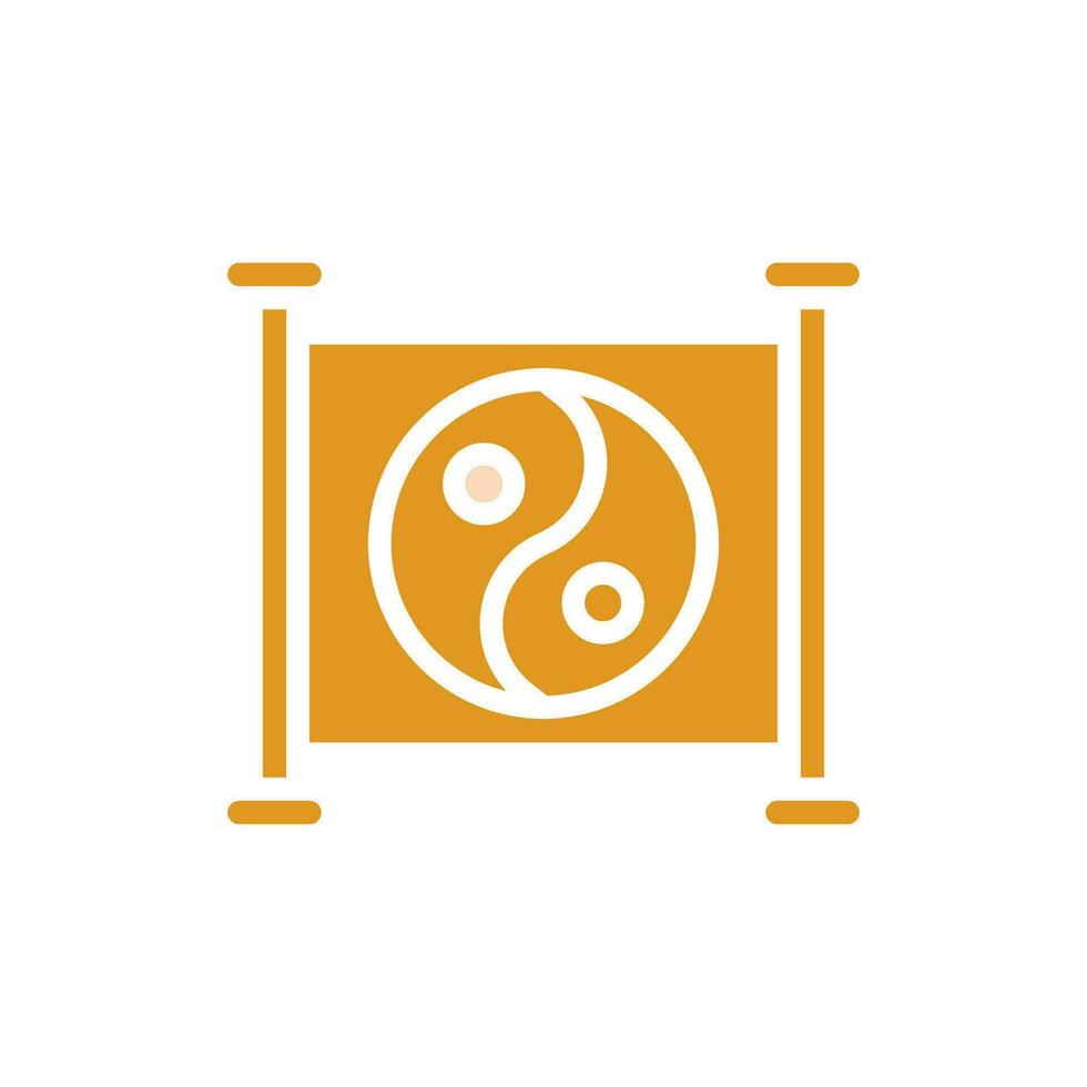 Yin und Yang Symbol solide Orange Gelb Farbe Chinesisch Neu Jahr Symbol perfekt. vektor