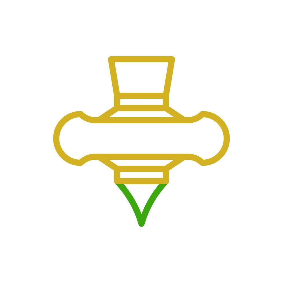 spinning ikon duofärg grön gul Färg kinesisk ny år symbol perfekt. vektor