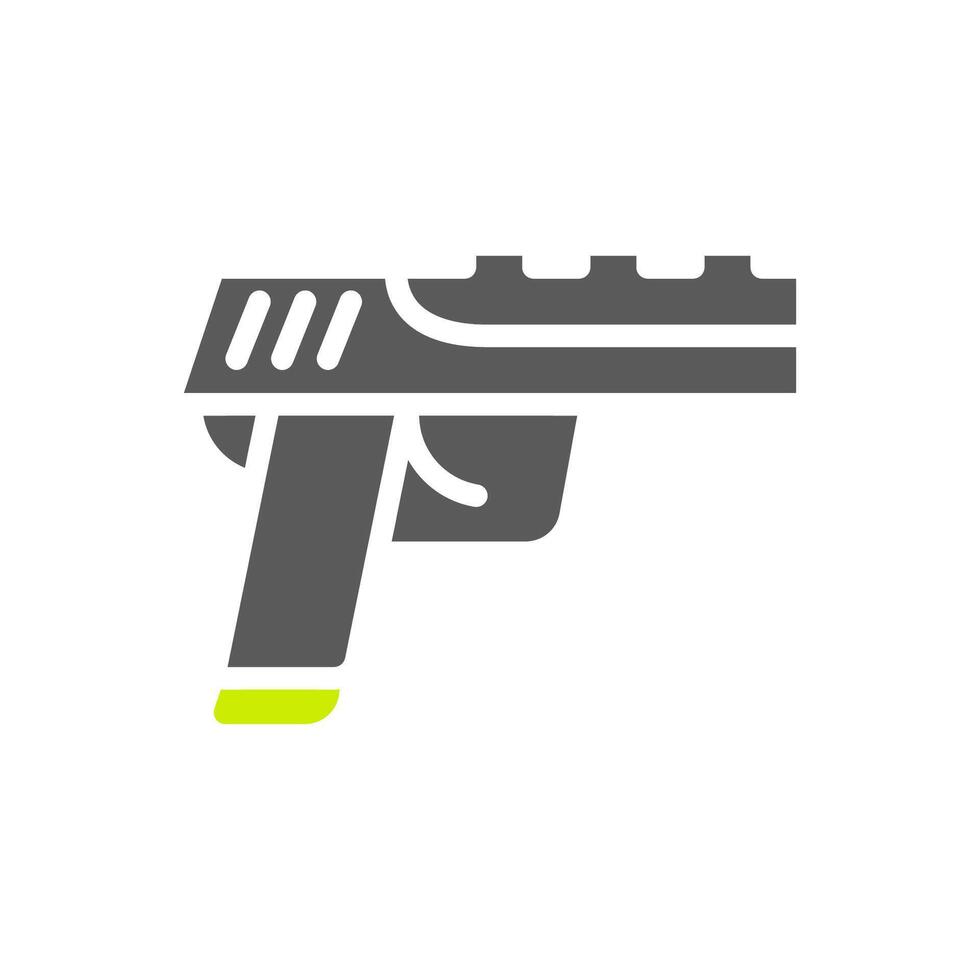 pistol ikon lutning grön blå Färg militär symbol perfekt. vektor