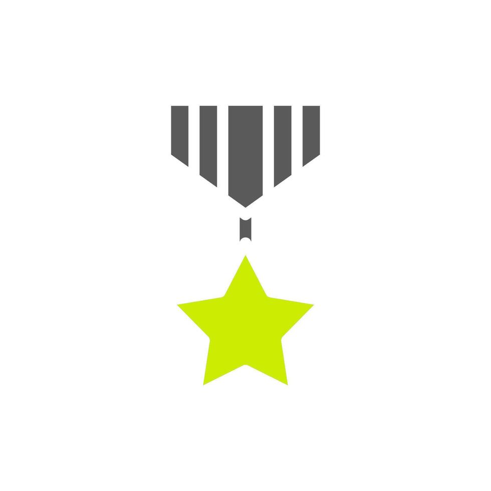 medalj ikon lutning grön blå Färg militär symbol perfekt. vektor