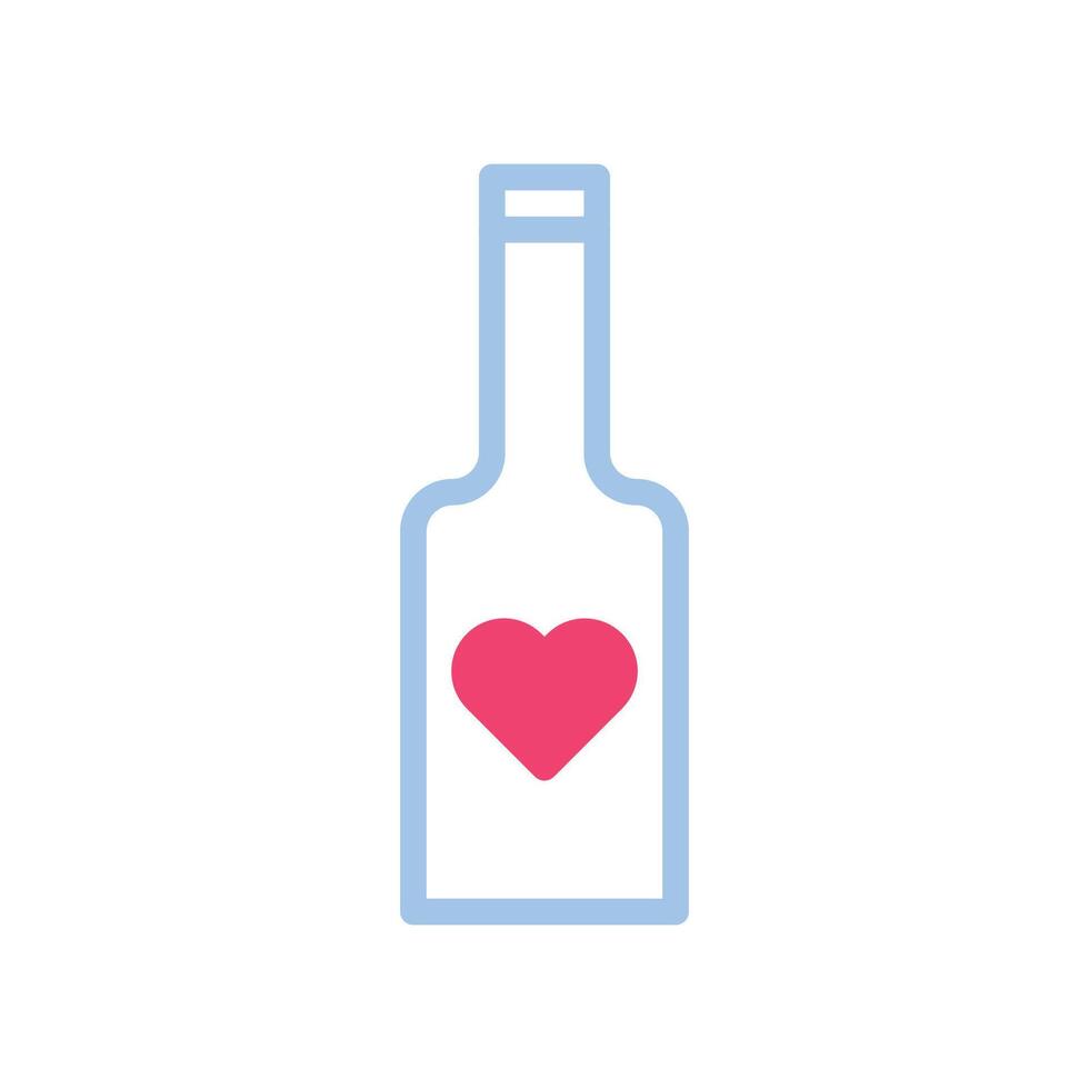 Wein Liebe Symbol Duotone Blau Rosa Stil Valentinstag Illustration Symbol perfekt. vektor