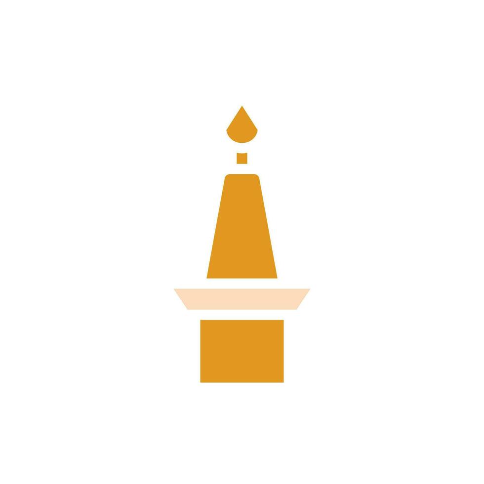 Kerze Symbol solide Orange Gelb Farbe Chinesisch Neu Jahr Symbol perfekt. vektor
