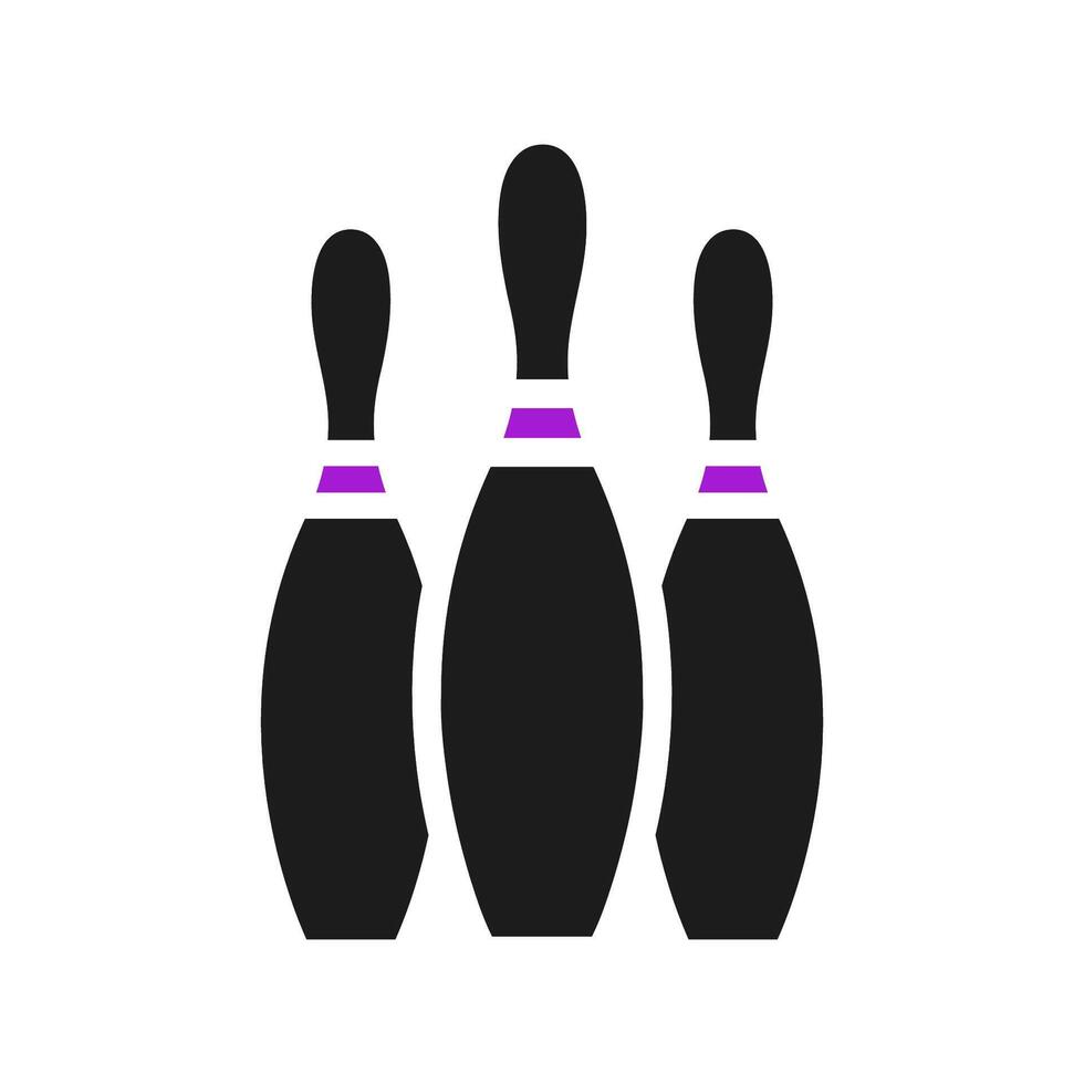 Bowling Symbol solide lila schwarz Sport Symbol Illustration. vektor