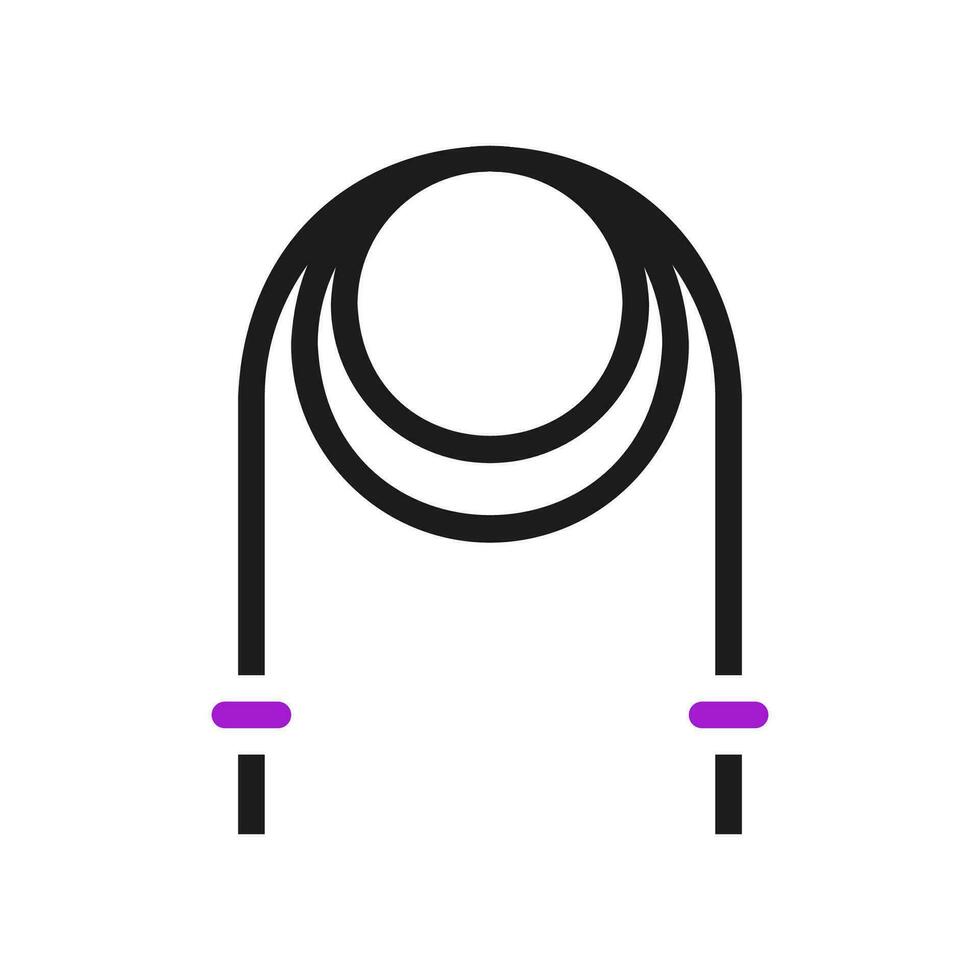 hoppa rep ikon fast lila svart sport symbol illustration. vektor