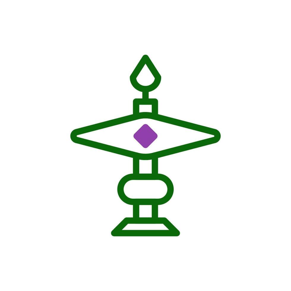 ljus ikon duotone grön lila Färg kinesisk ny år symbol perfekt. vektor