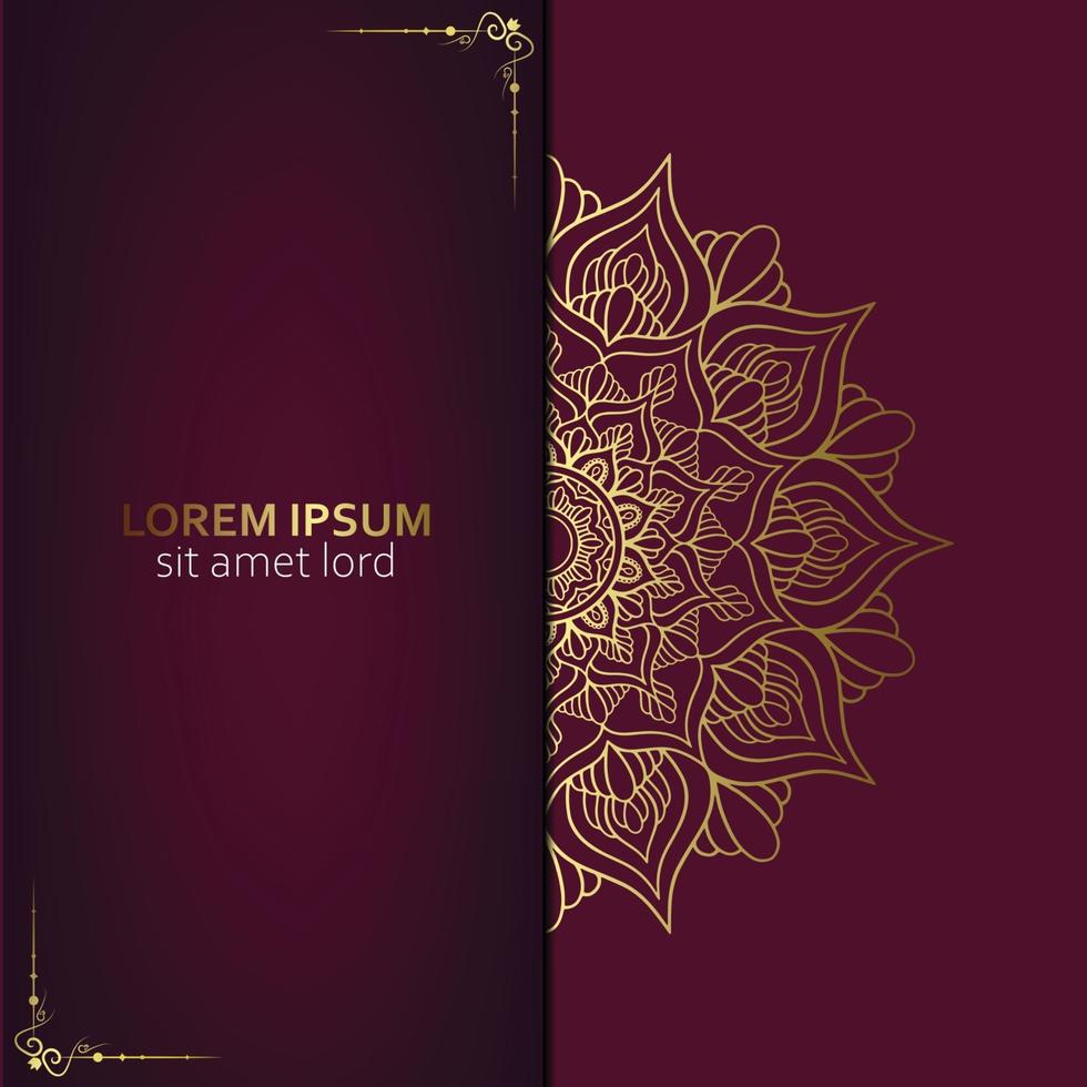 Luxus Gold Mandala verzierten Hintergrund für Hochzeitseinladung, Buchcover mit Mandala Element Stil Premium Vektor