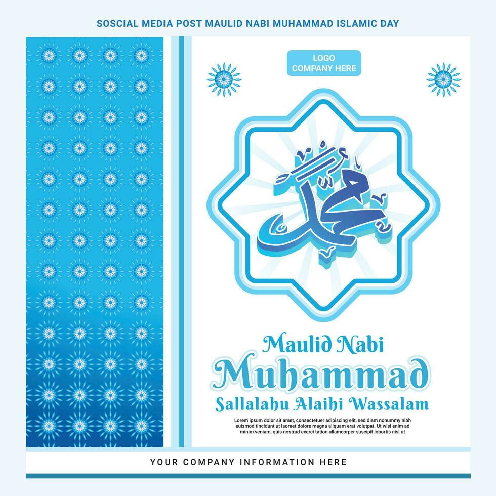 Sozial Medien Post Geschichte maulid Nabi Muhammad Prophet islamisch Post Geschichte Flyer Schlüssel visuell vektor