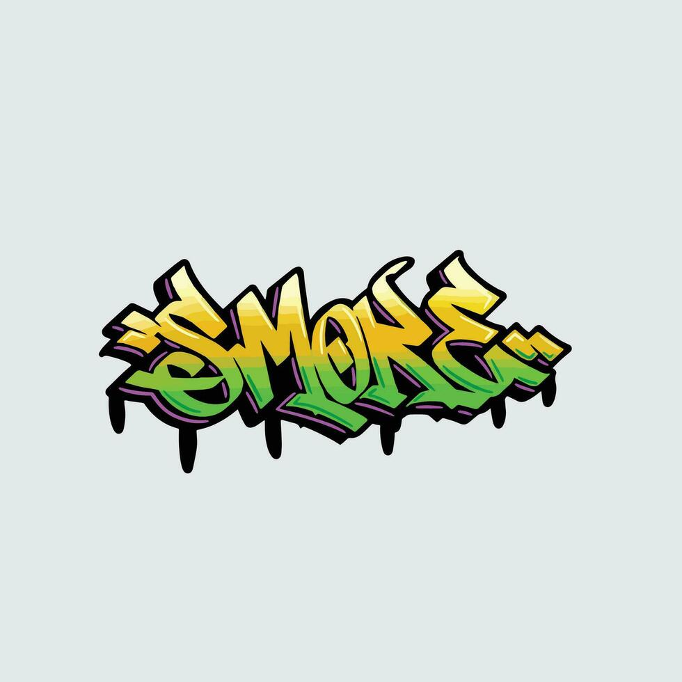 rök ord text gata konst graffiti märkning vektor