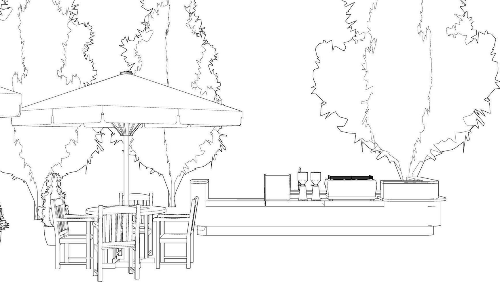 3d illustration av kaffe affär vektor