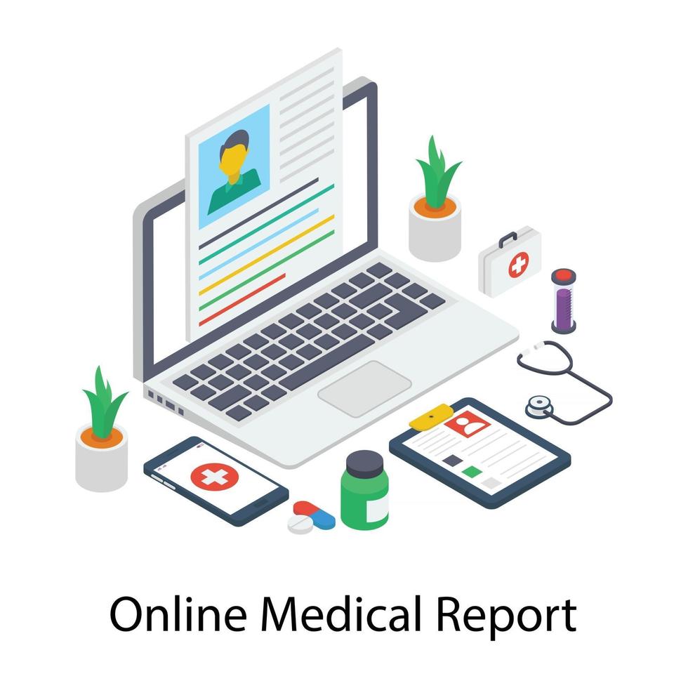 Online-Krankenbericht vektor