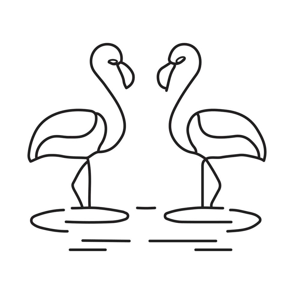 modern einfach zwei Flamingo Logo Design. Vektor Illustration eps 10. editierbar Schlaganfall.