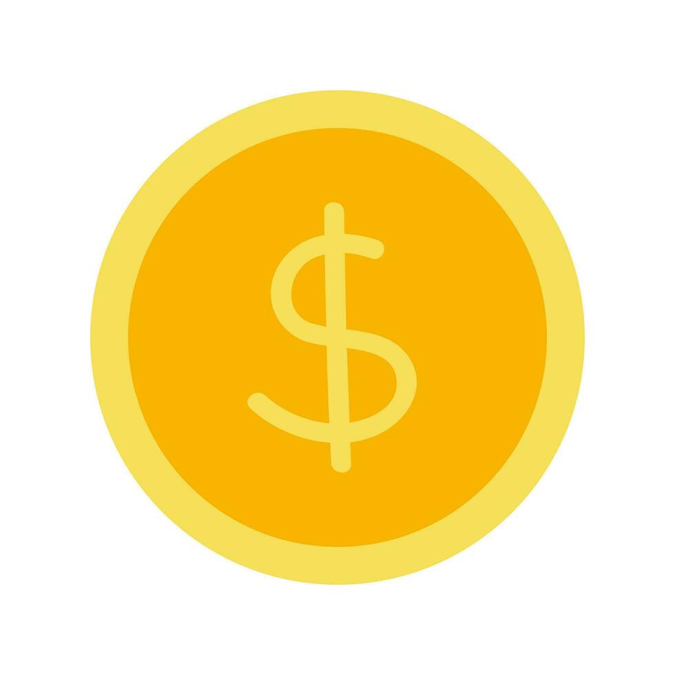 Geld eben Illustration. Dollar und Gold Münzen Stapel. Reichtum und Bankwesen Symbol. isoliert auf Weiß Hintergrund. vektor