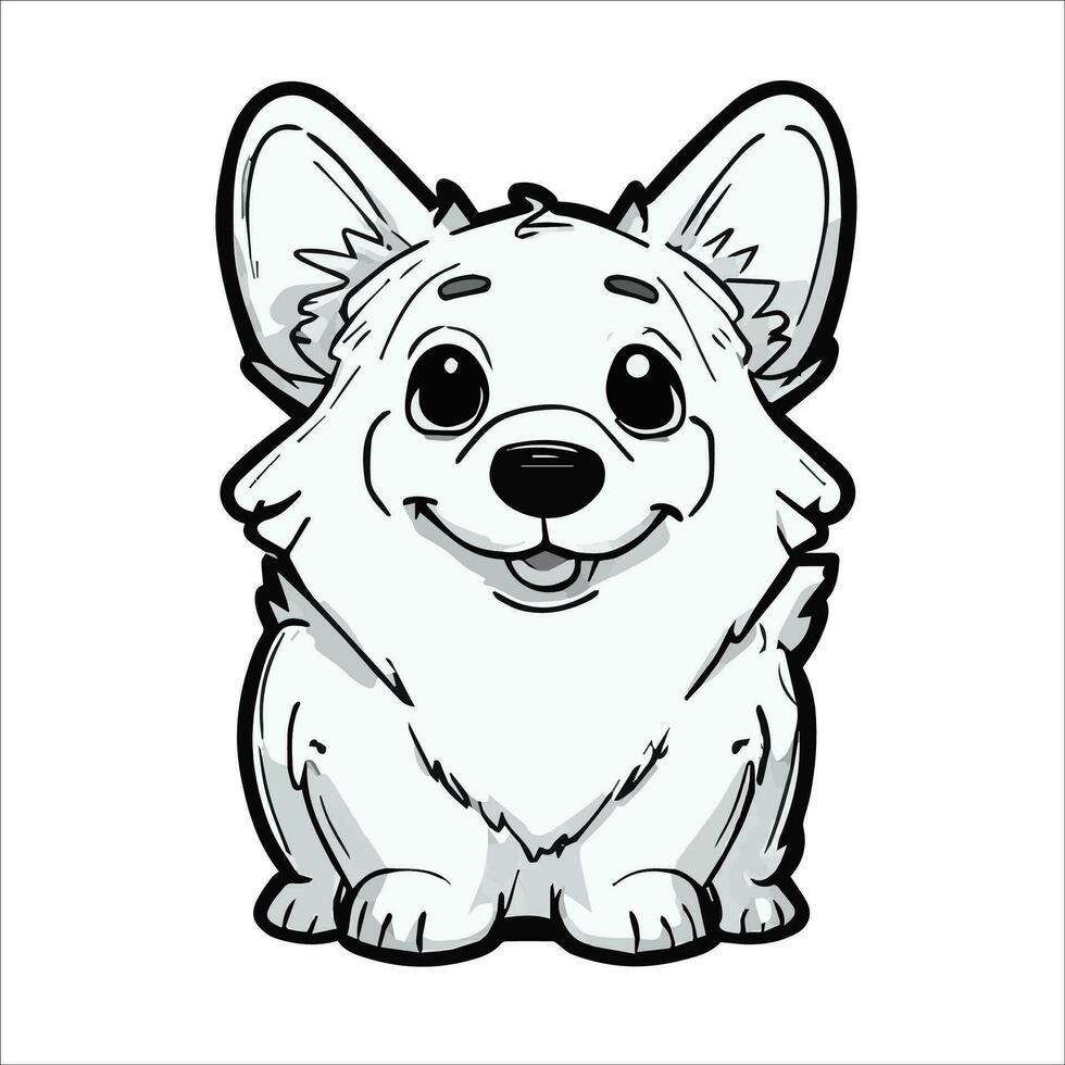 hund bild, welsh corgi, dess så skön. vektor