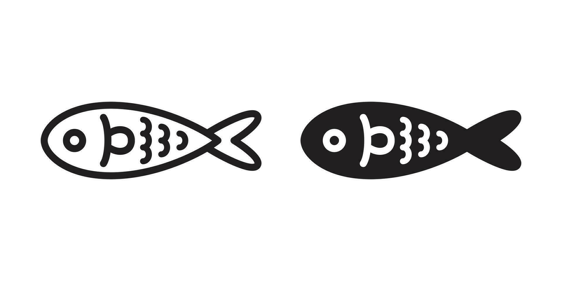 Fisch Vektor Symbol Symbol Thunfisch Hai Lachs Delfin Logo Charakter Karikatur Ozean Illustration Grafik