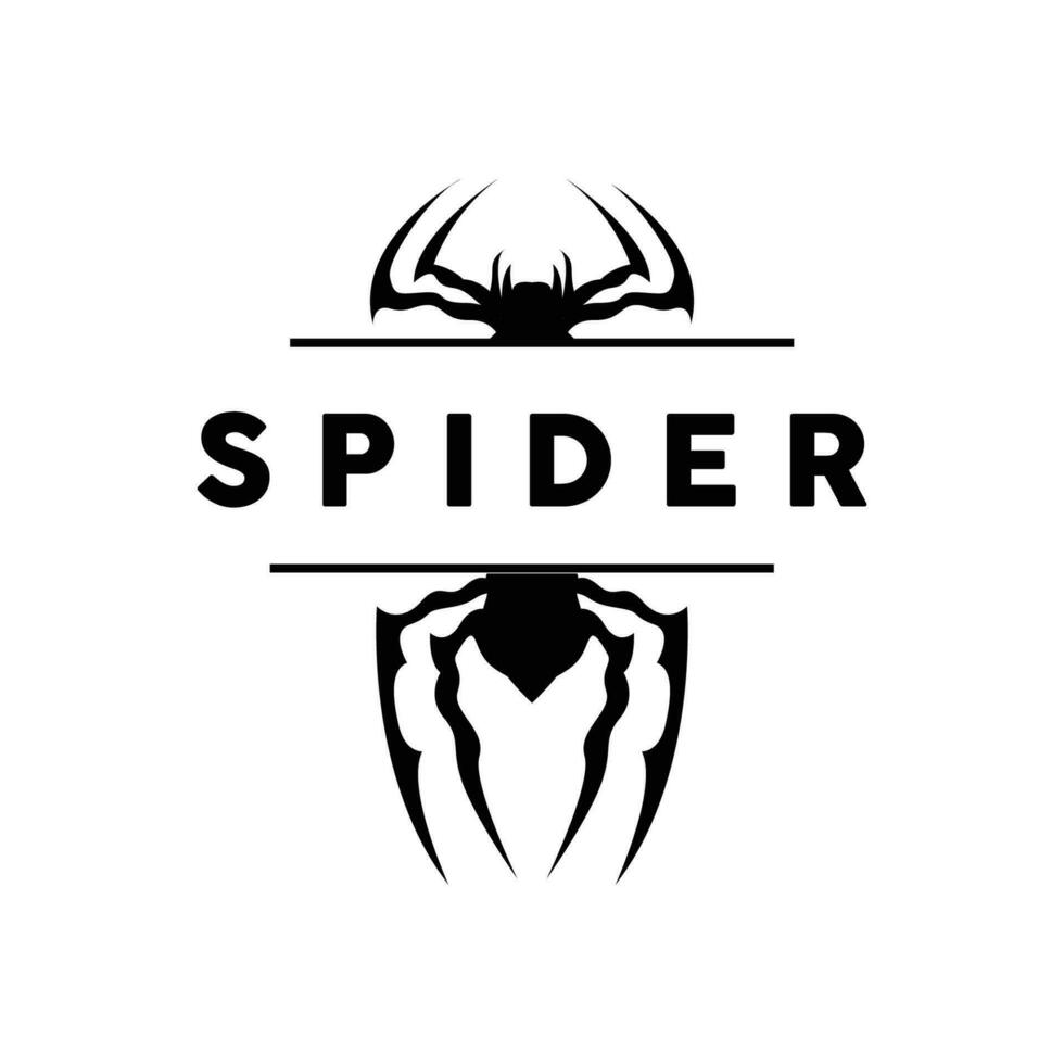 Spinne Logo Tier Insekt Symbol Design einfach Silhouette Illustration vektor