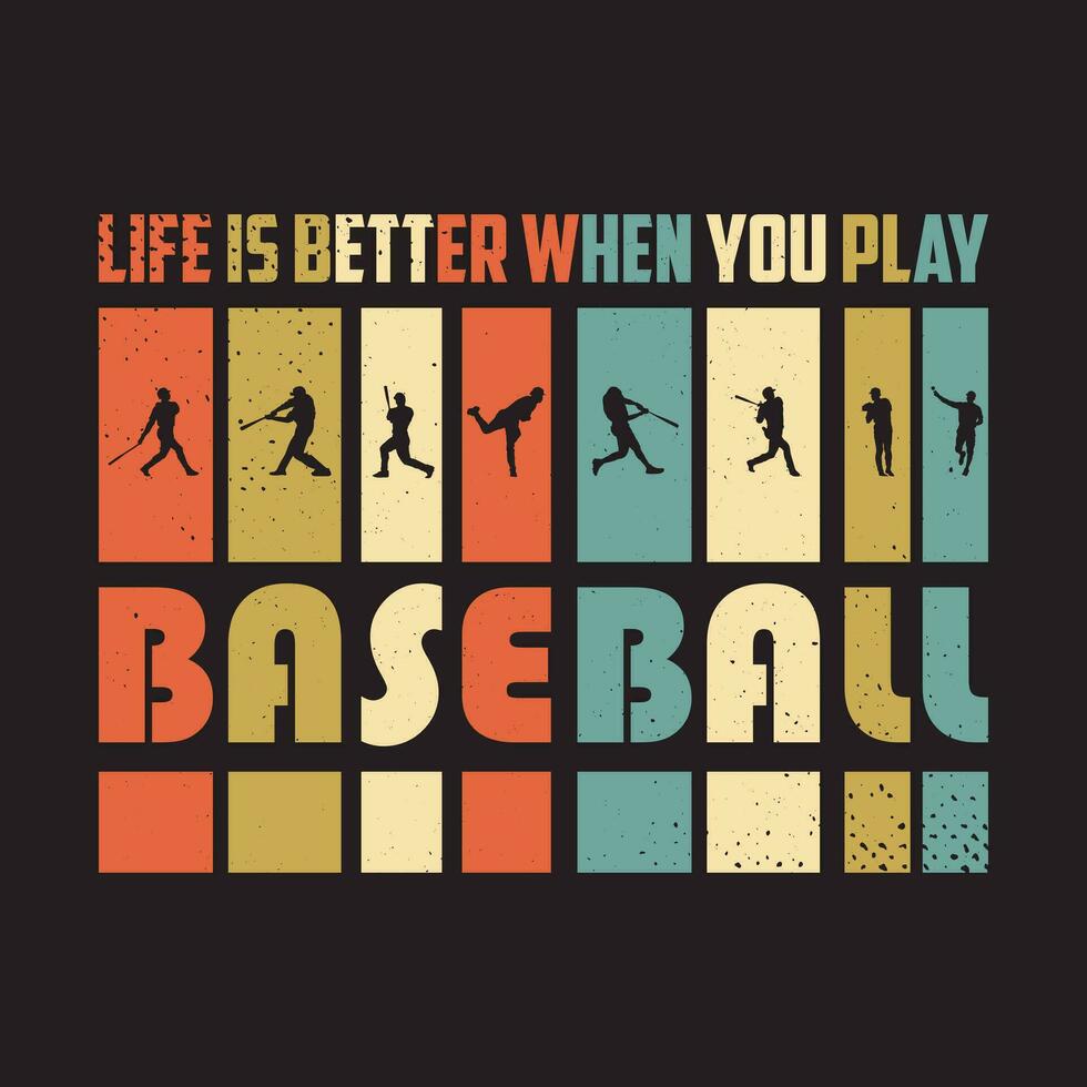 retro Baseball T-Shirt Design Vektor, Baseball Vektor Lager Illustration