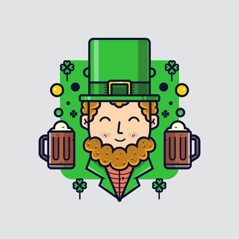 St.Patricks dag clipart Leprechaun vektor