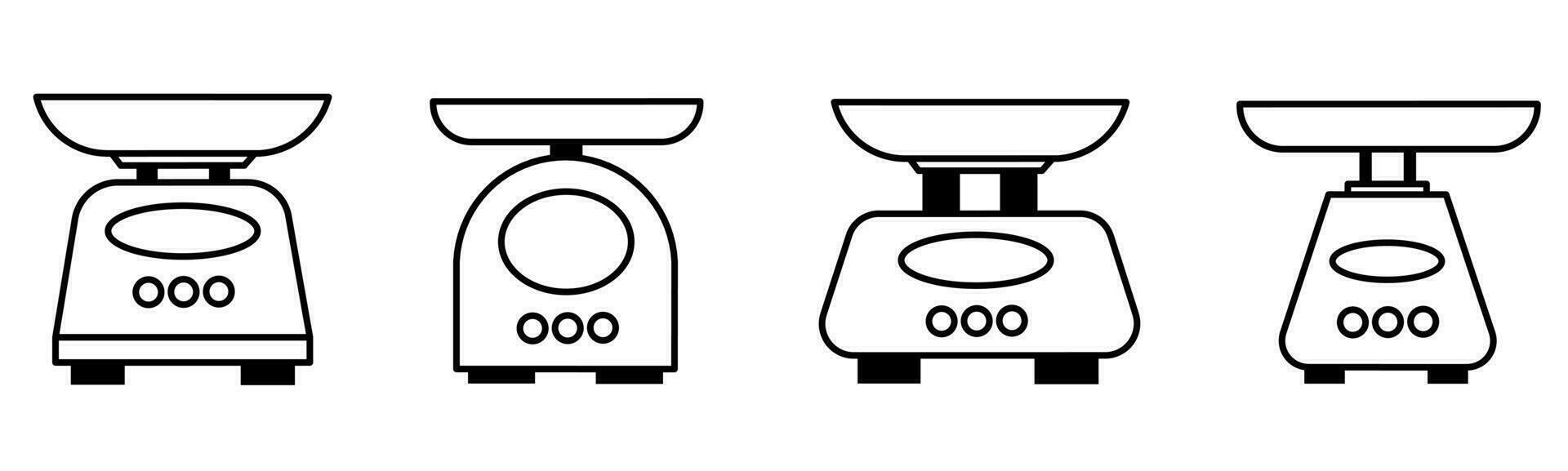 Gewicht Waage Illustration. Gewicht Waage einstellen zum Geschäft. Lager Vektor. vektor