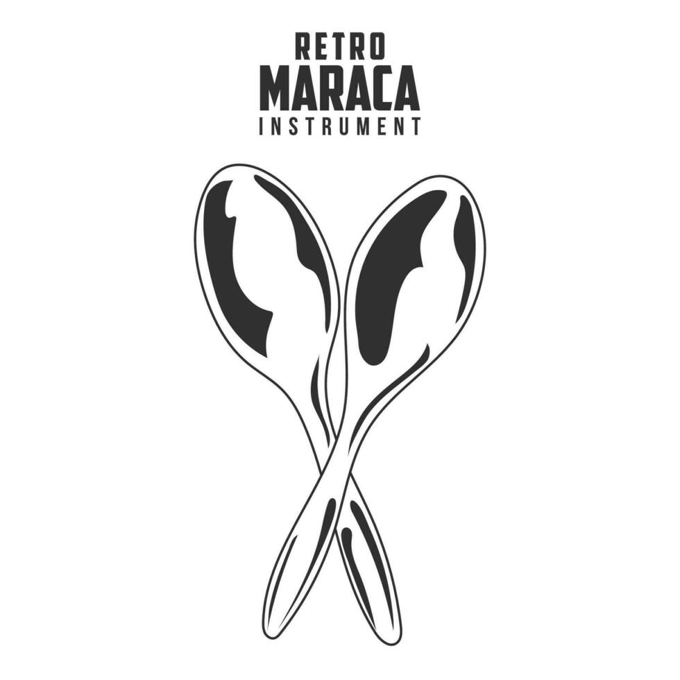 retro maraca instrument vektor illustration, mexikansk musik instrument stock vektor