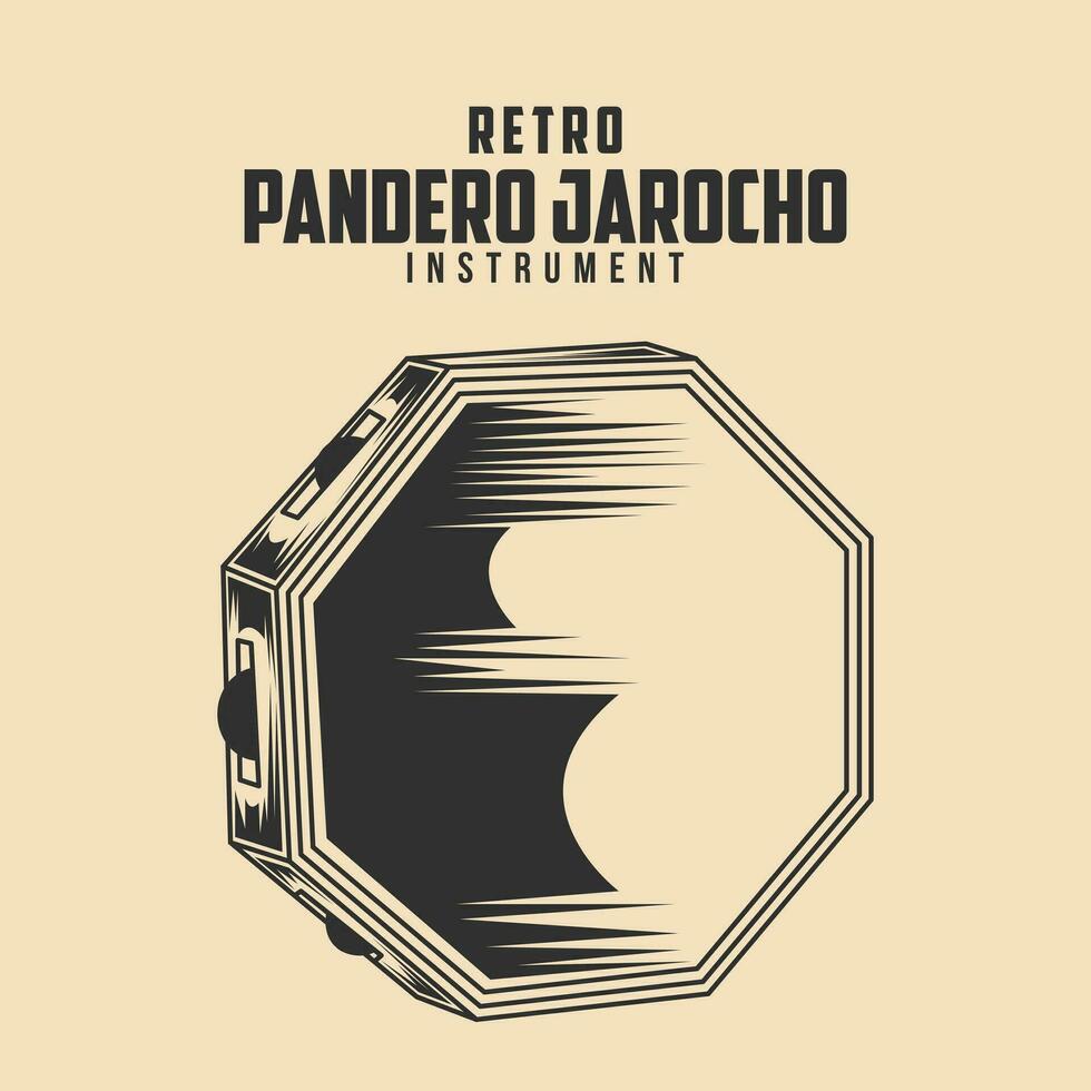 retro Pandero jarocho Instrument Vektor Lager Illustration, Mexikaner Musik- Instrument