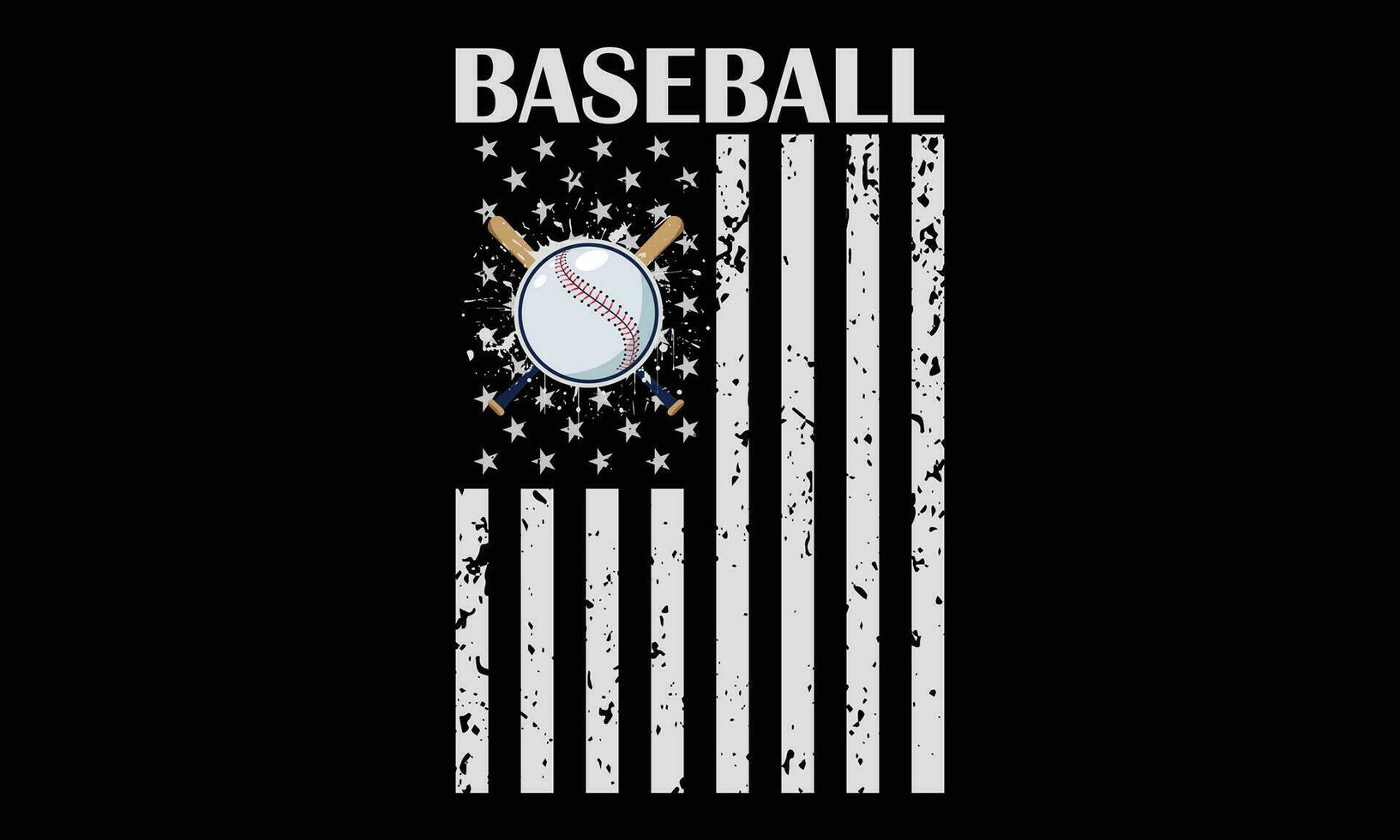 USA Baseball retro wellig T-Shirt Design. vektor