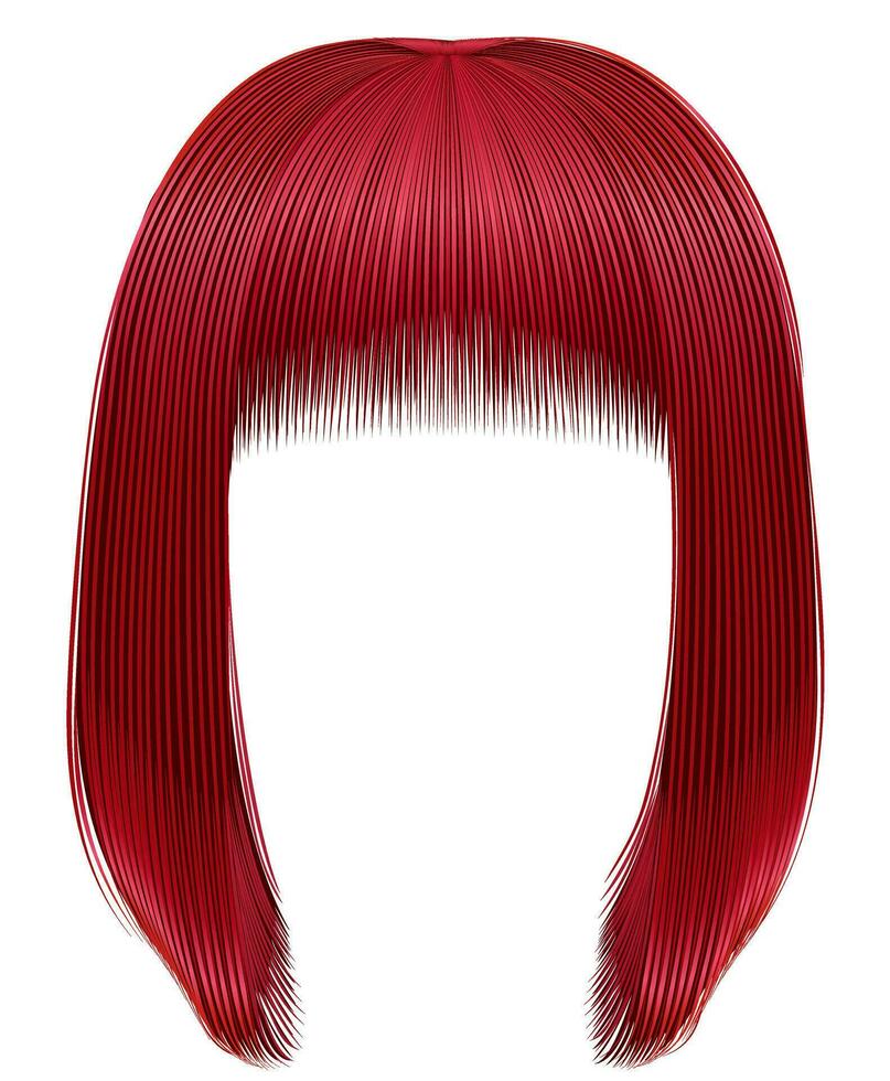 modisch Haare rot Farben . kare Franse . Schönheit Mode vektor