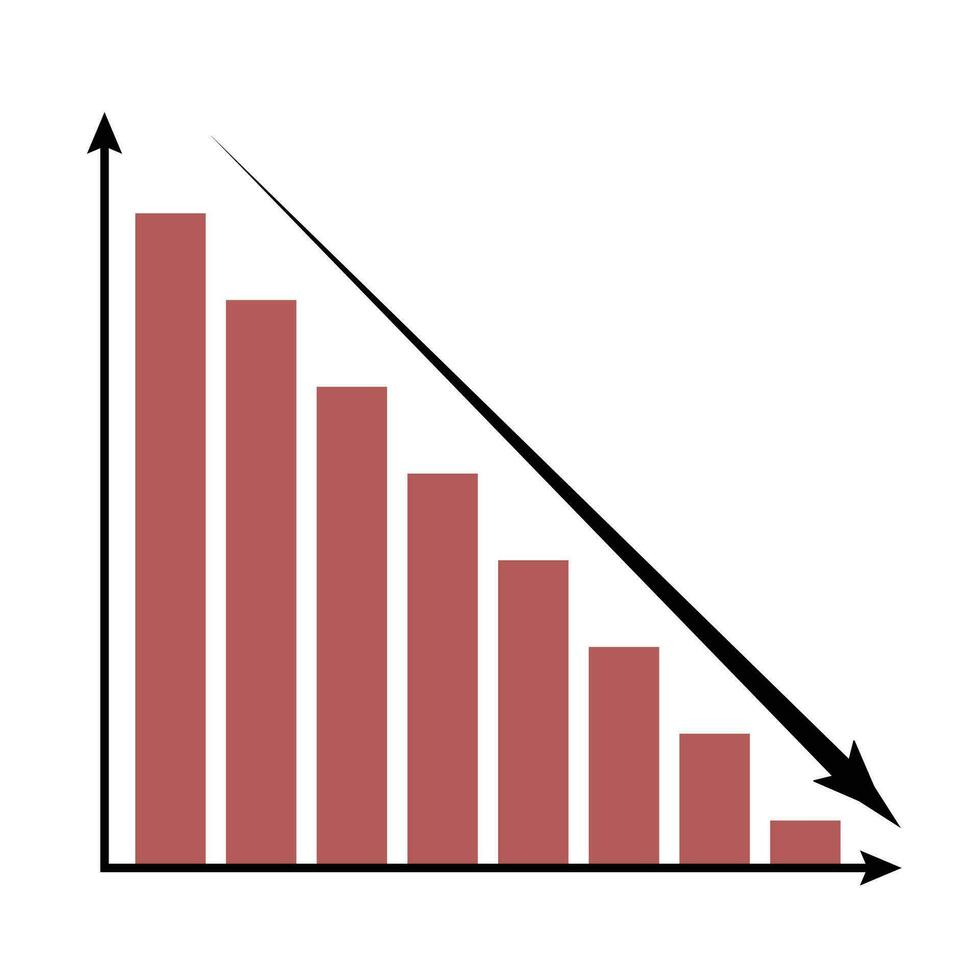 Krise Symbol Diagramm. wirtschaftlich Trend Krise Bericht, Vektor Illustration