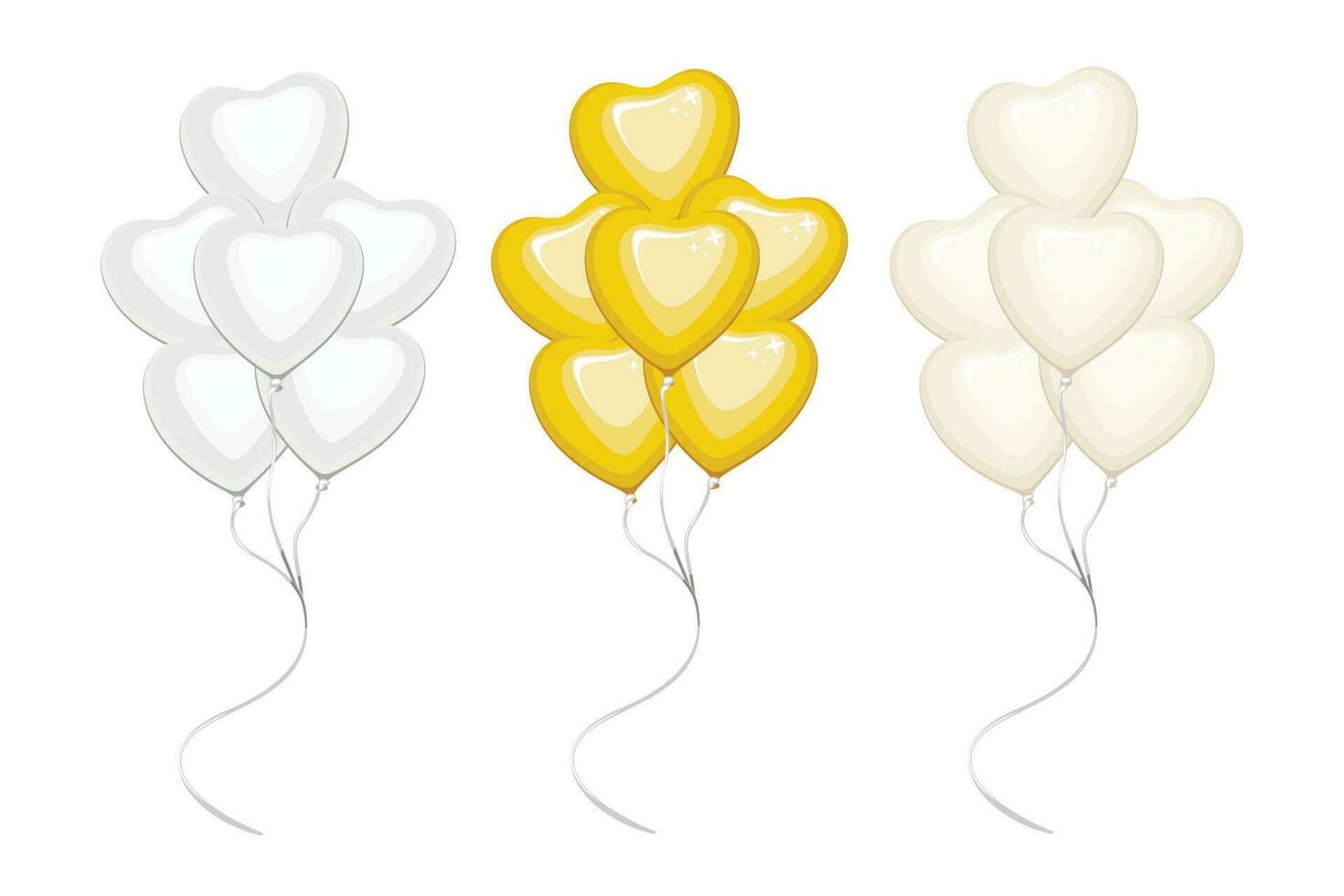 Weiß Pastell- und Gold Luftballons Illustration Luftballons vektor