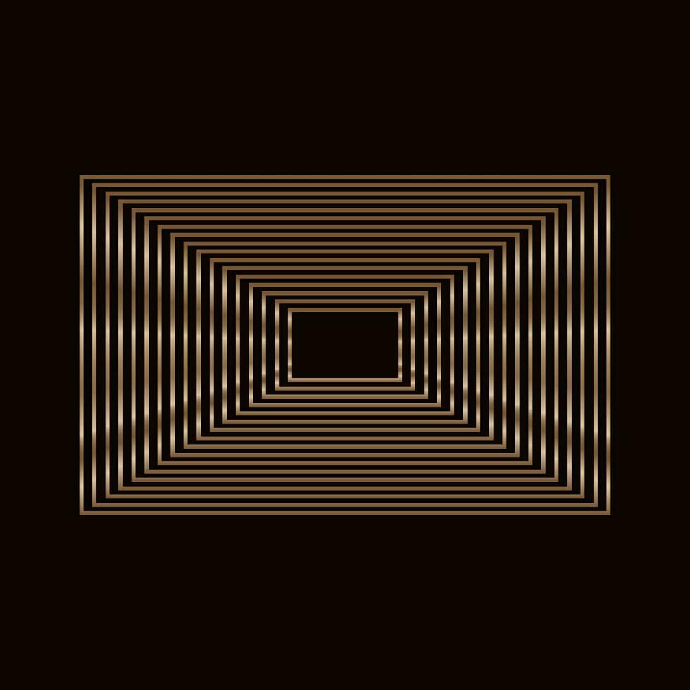 geometrisk gyllene form rektangel linjär. vektor guld design element på svart
