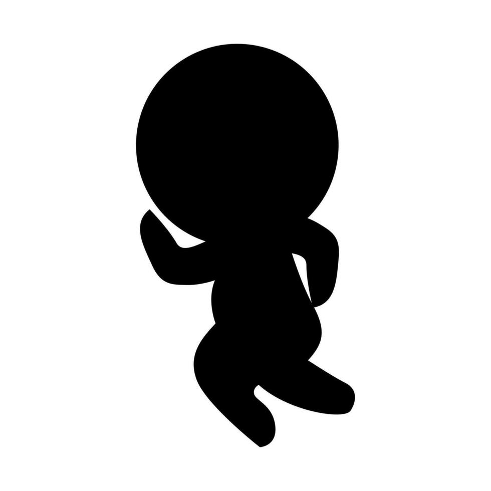 liten pojke logotyp löpning silhuett stil vektor