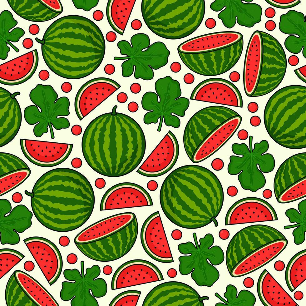 Wassermelone Obst nahtlos Muster Hintergrund Illustration vektor