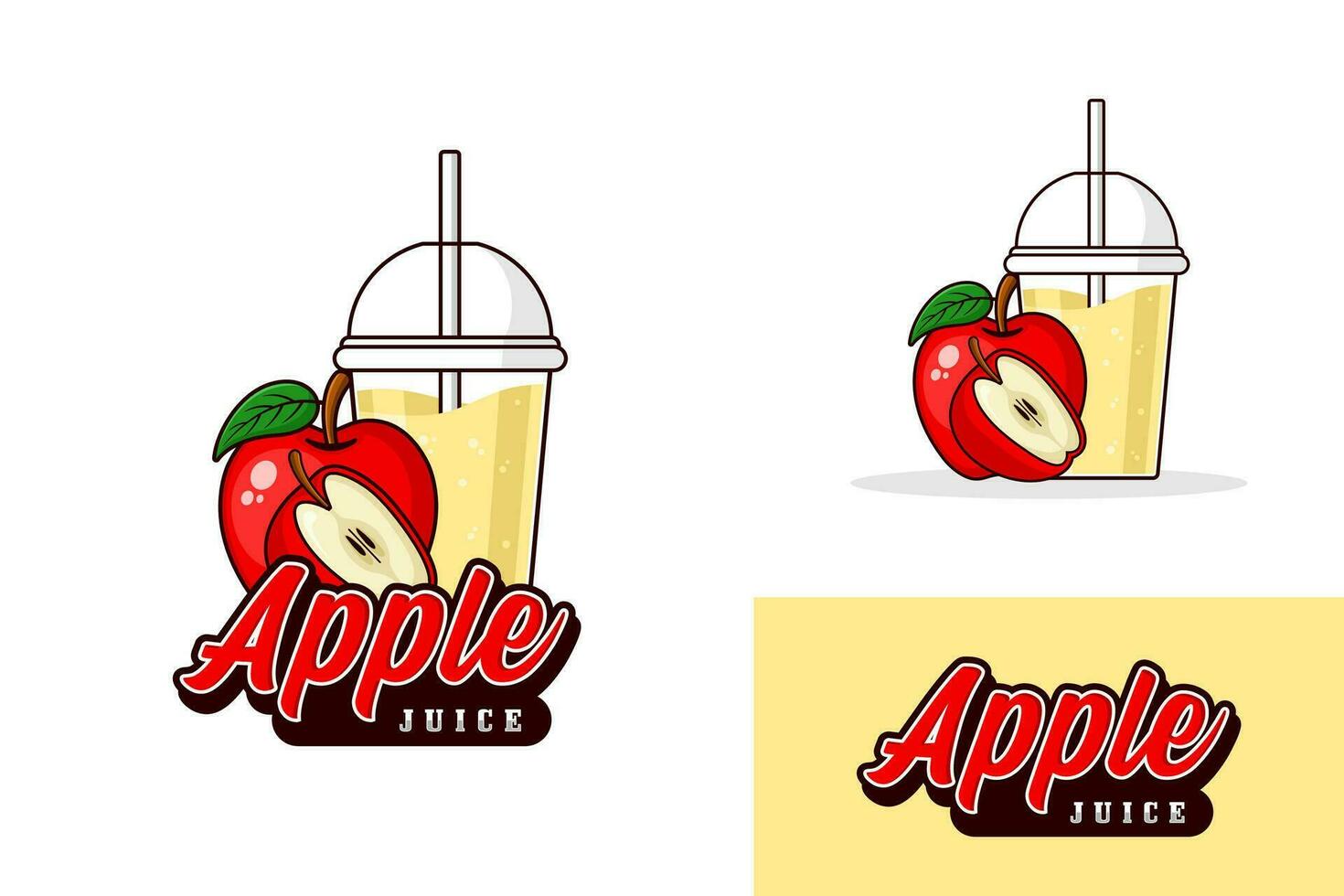 Apfel Saft trinken Logo Design Illustration Sammlung vektor