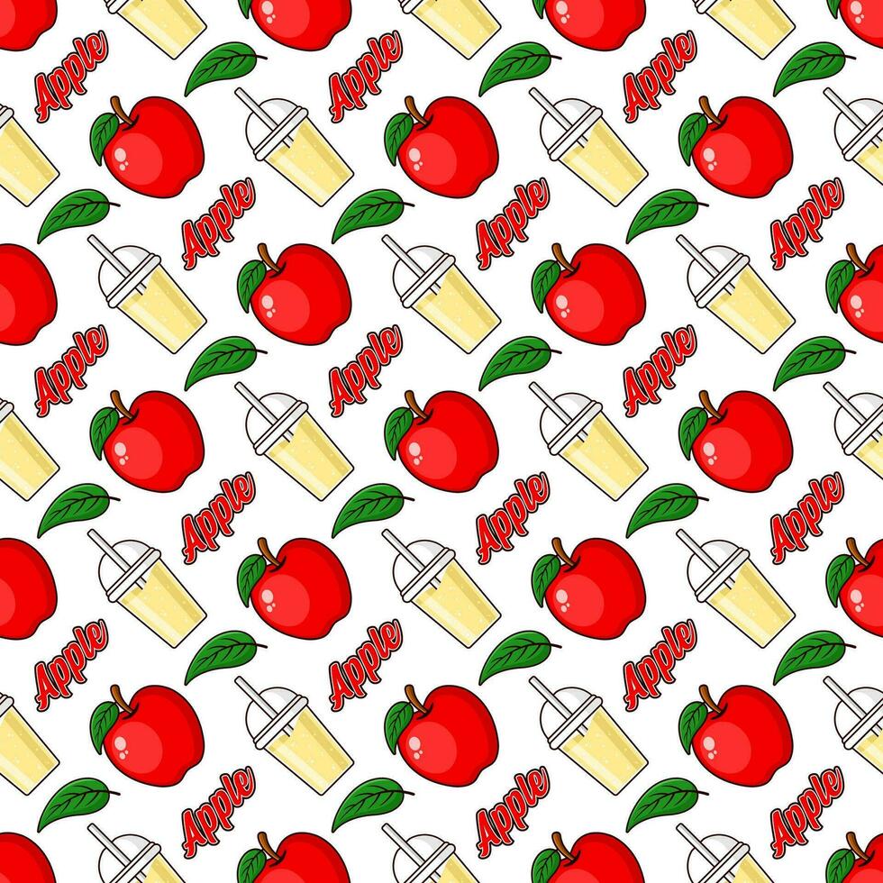 Apfel Obst Saft nahtlos Muster Hintergrund Illustration vektor