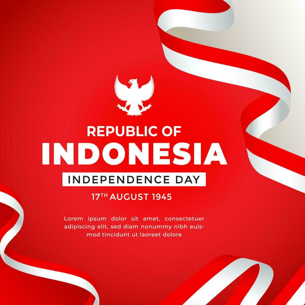 bendera Merah putih indonesien eller bingkai bendera Merah putih och bakgrund Merah putih eller prydnad ram Merah putih vektor