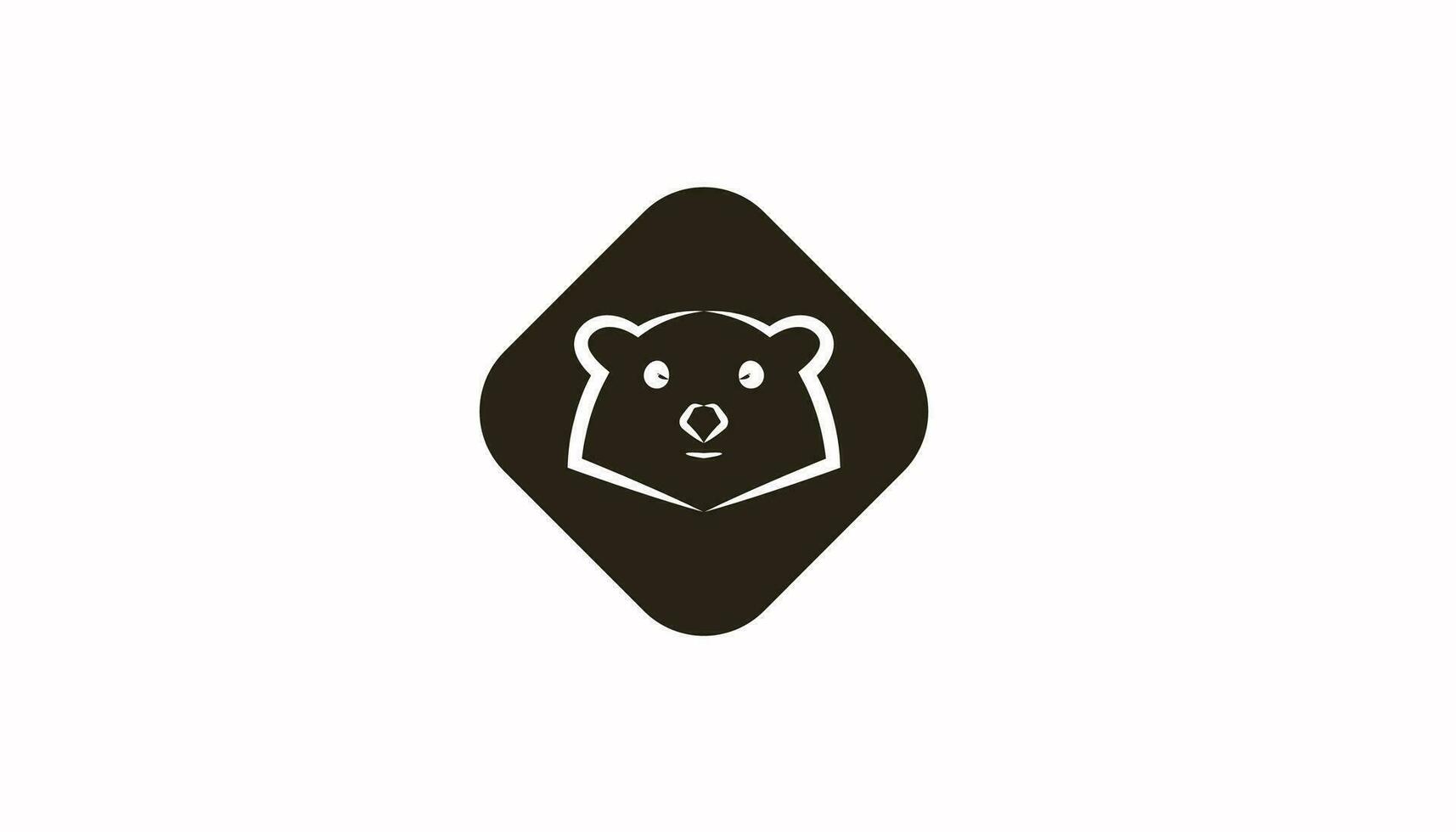 Logo Bär Tier, Weiß und schwarz vektor